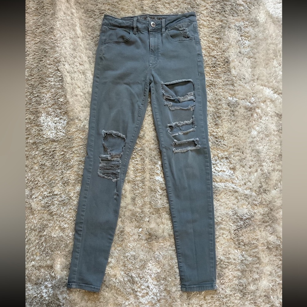 American Eagle Distressed Hi-Rise Skinny Jeans size 6